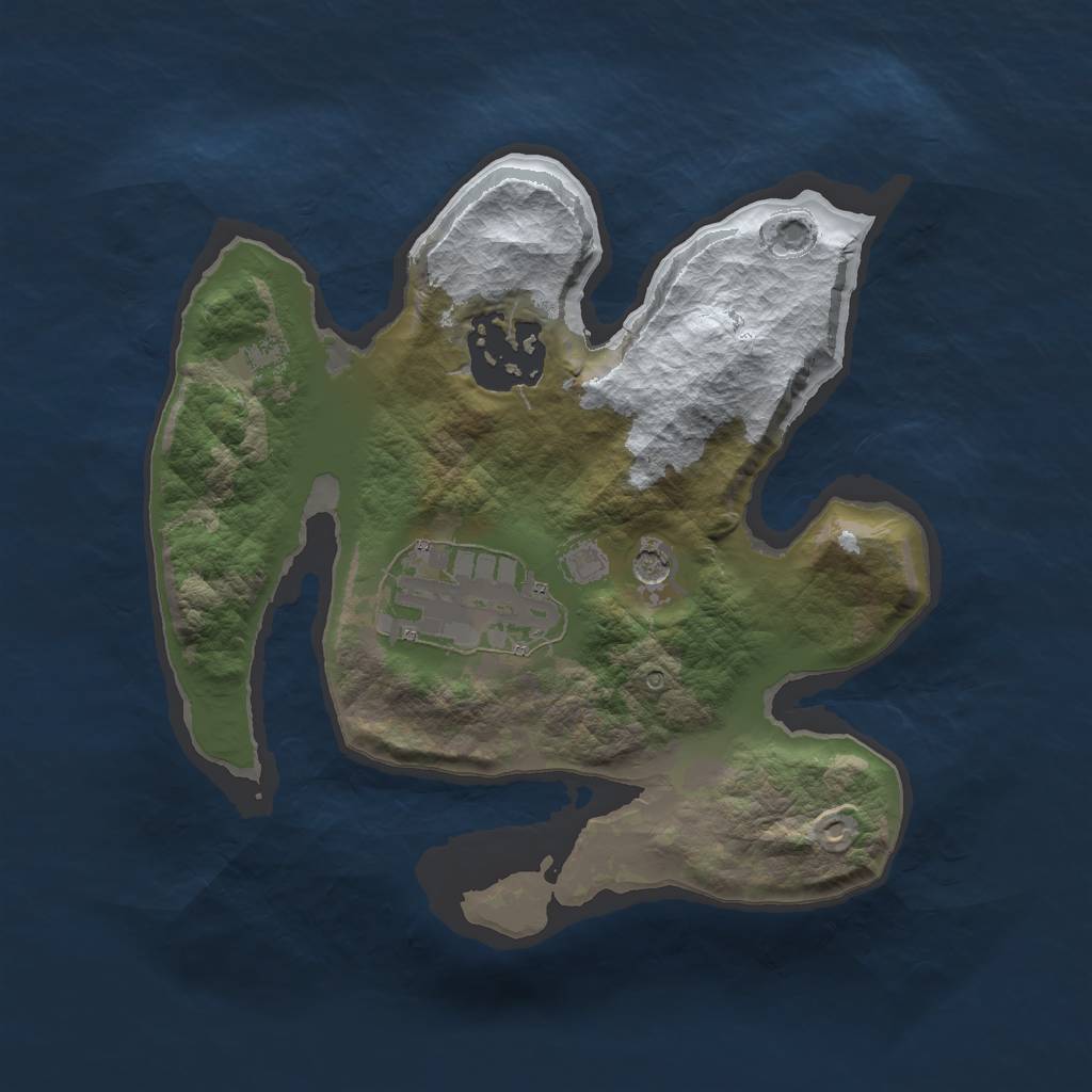 Rust Map: Barren, Size: 2000, Seed: 1093, 5 Monuments