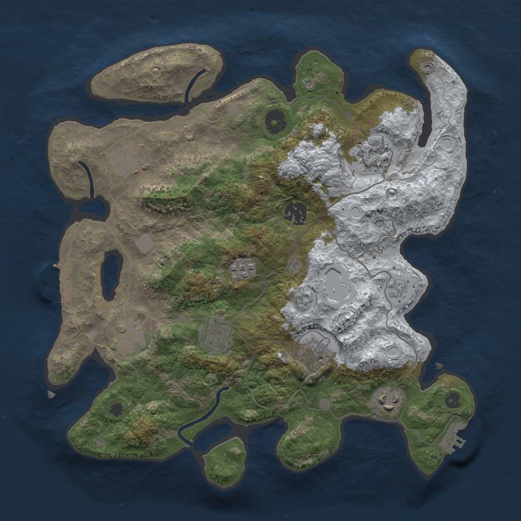 Rust Map: Procedural Map, Size: 3400, Seed: 45623, 17 Monuments