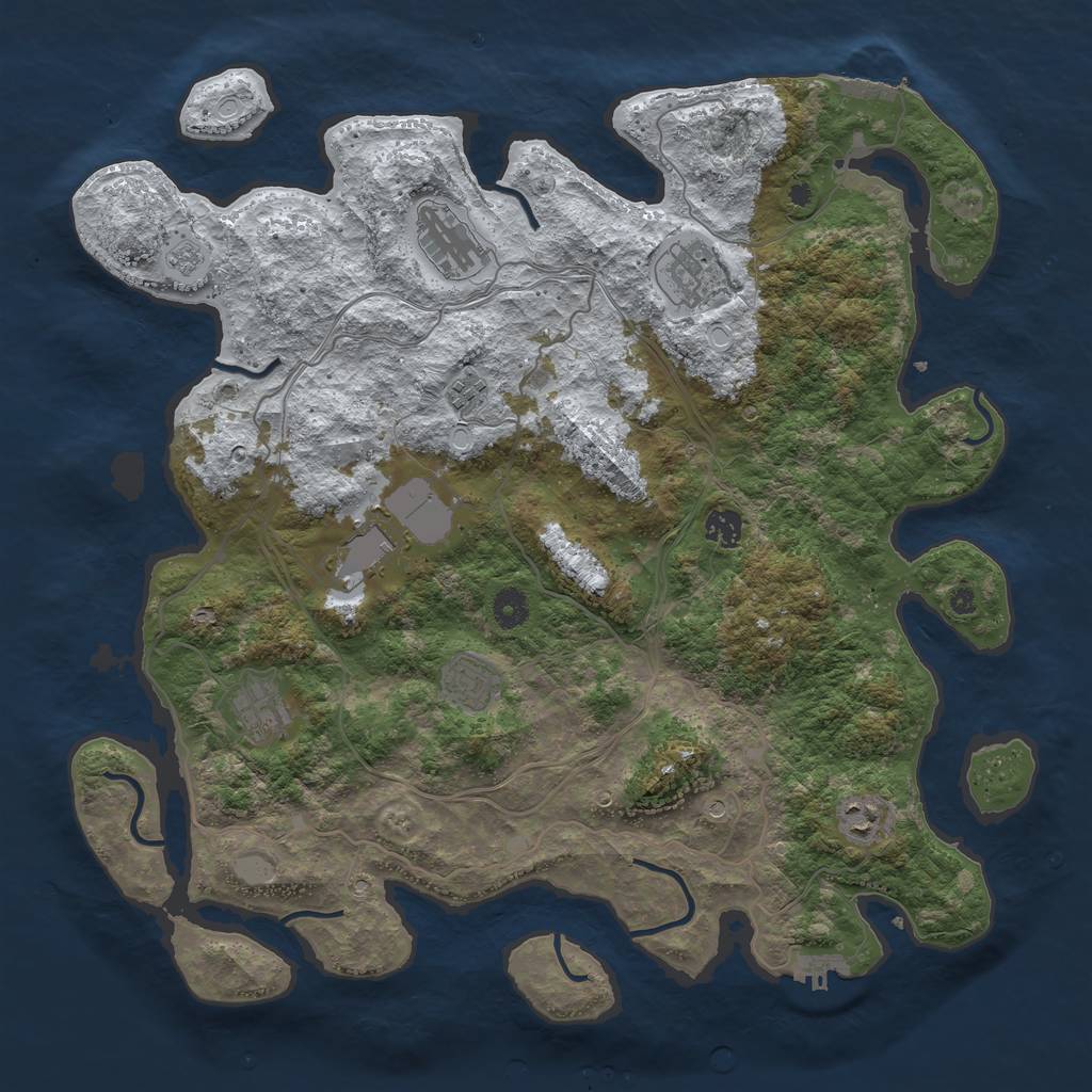 Rust Map: Procedural Map, Size: 4250, Seed: 147109573, 17 Monuments