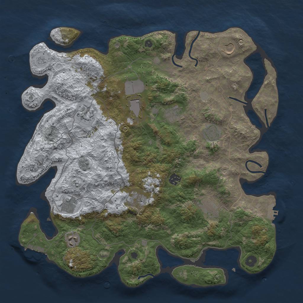 Rust Map: Procedural Map, Size: 4050, Seed: 1526762670, 20 Monuments