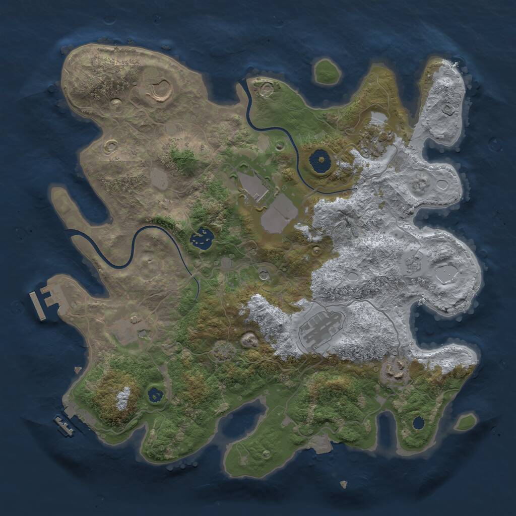 Rust Map: Procedural Map, Size: 3500, Seed: 55945798, 13 Monuments