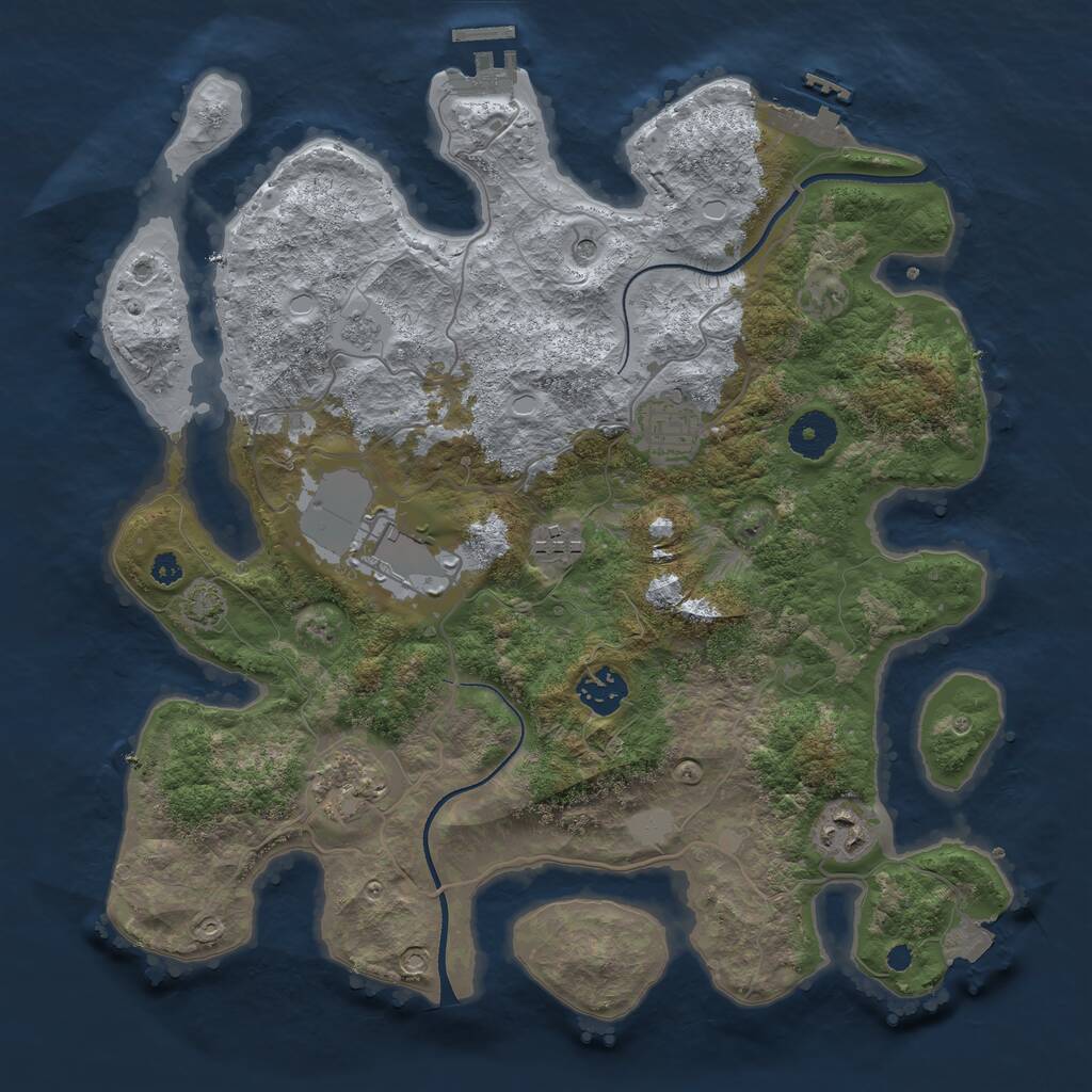 Rust Map: Procedural Map, Size: 3500, Seed: 133362694, 12 Monuments