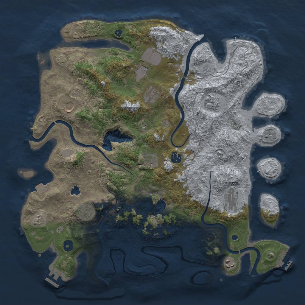 Rust Map: Procedural Map, Size: 4205, Seed: 5418, 16 Monuments
