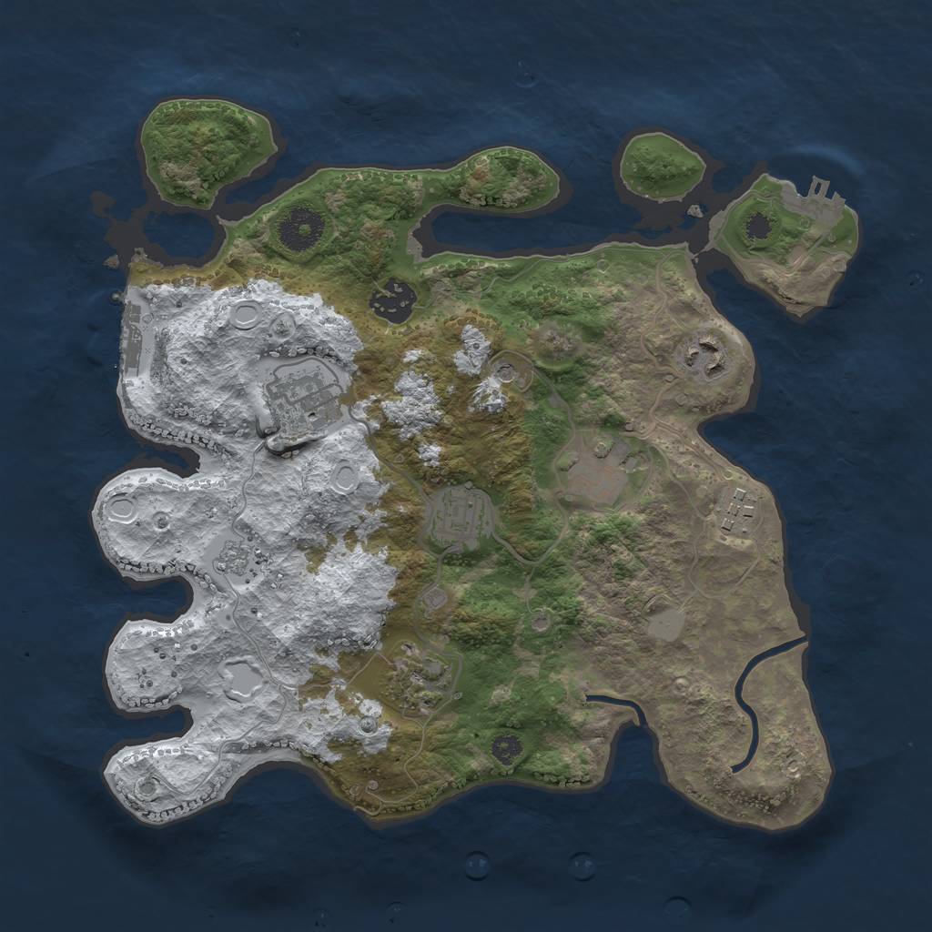 Rust Map: Procedural Map, Size: 3200, Seed: 31465636, 16 Monuments