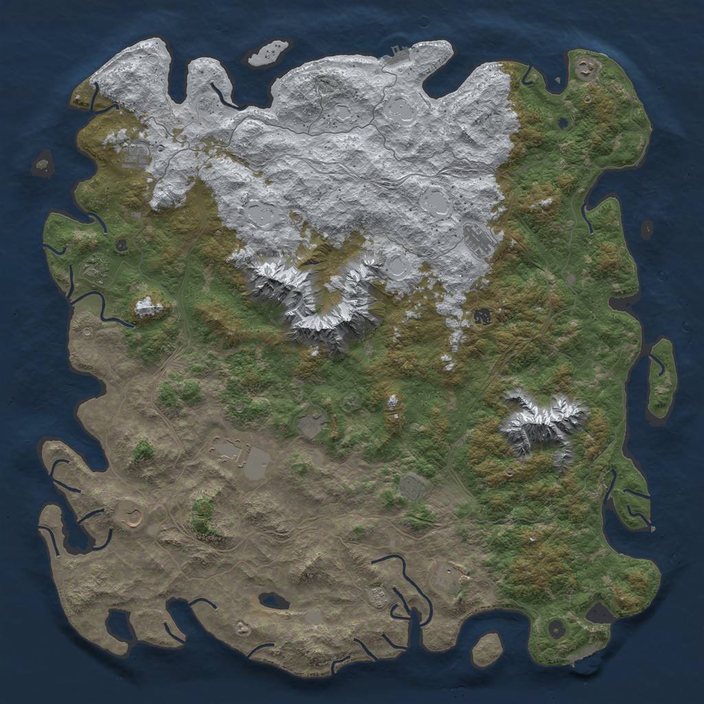Rust Map: Procedural Map, Size: 6000, Seed: 6682, 20 Monuments