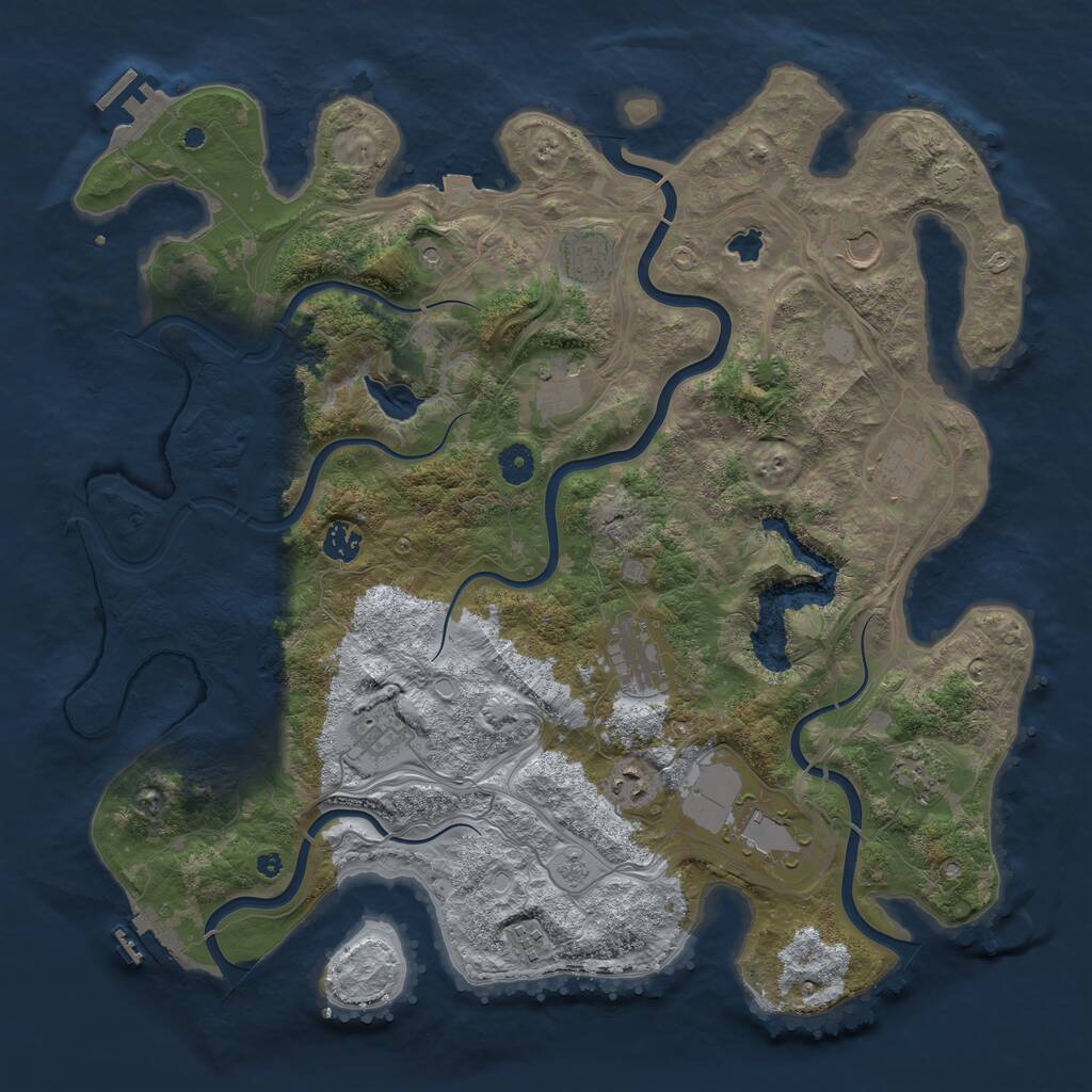 Rust Map: Procedural Map, Size: 4300, Seed: 9111987, 17 Monuments