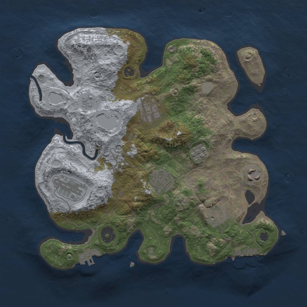 Rust Map: Procedural Map, Size: 3000, Seed: 9018367, 15 Monuments