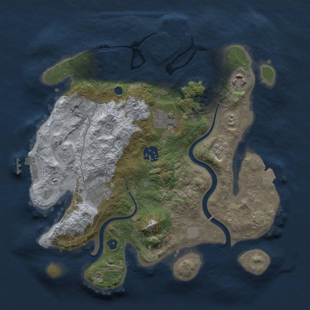 Rust Map: Procedural Map, Size: 3000, Seed: 4061597, 11 Monuments