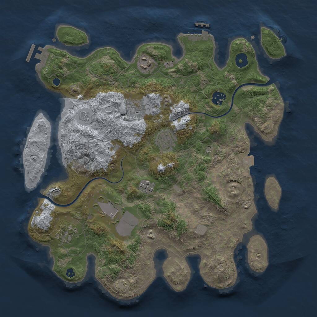 Rust Map: Procedural Map, Size: 3500, Seed: 1798392736, 13 Monuments