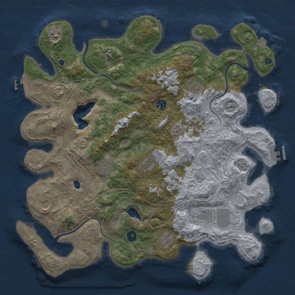 Rust Map: Procedural Map, Size: 4250, Seed: 104, 15 Monuments
