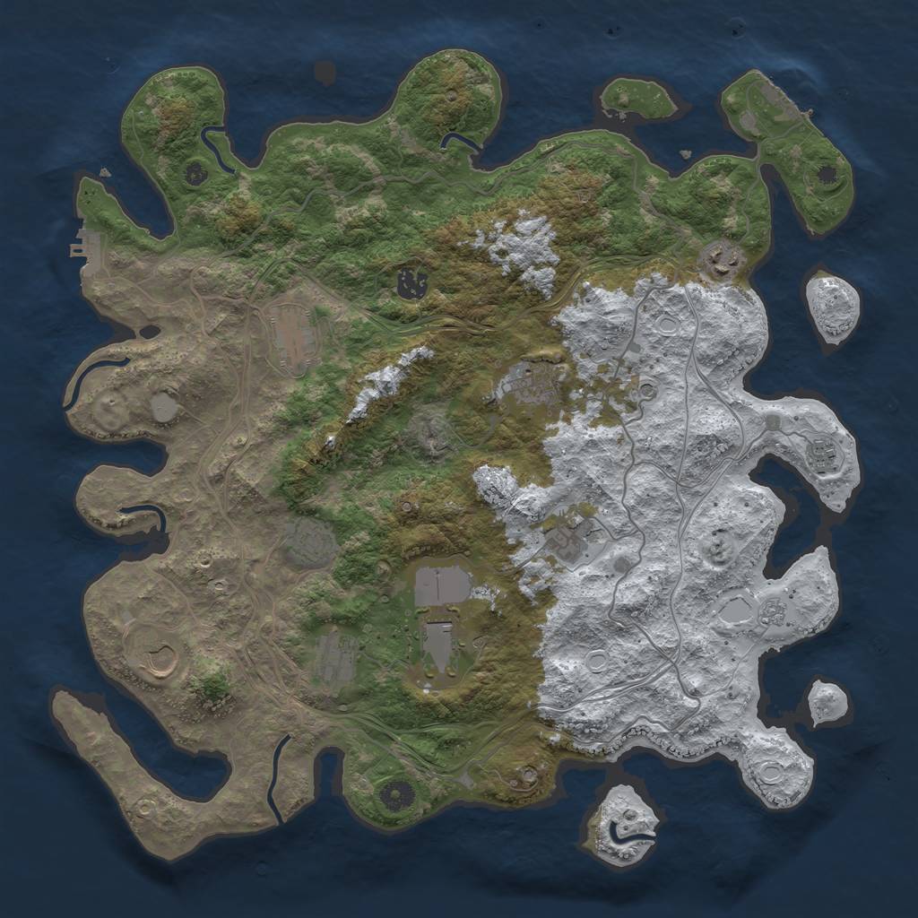 Rust Map: Procedural Map, Size: 4250, Seed: 104, 19 Monuments