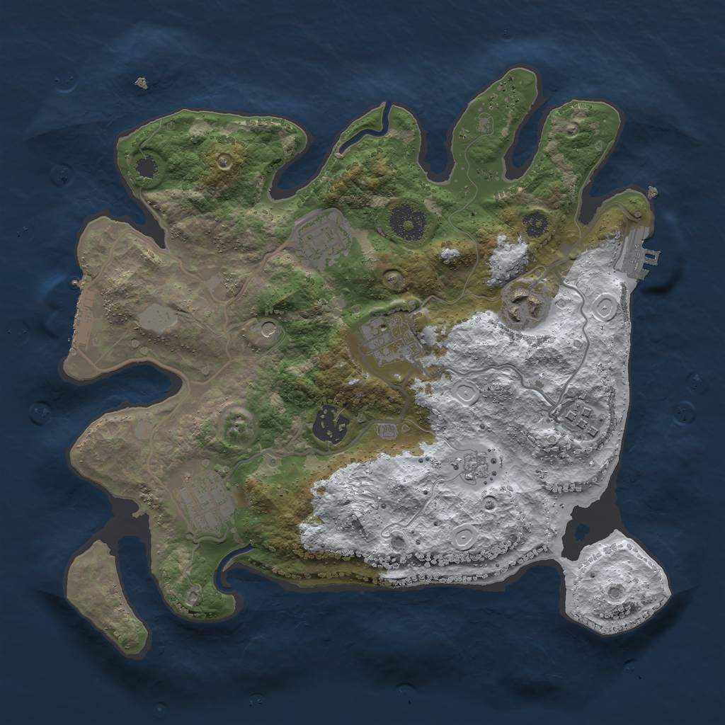 Rust Map: Procedural Map, Size: 3000, Seed: 703609905, 15 Monuments