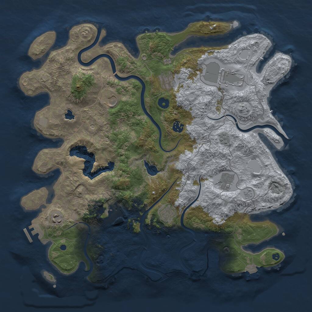 Rust Map: Procedural Map, Size: 4169, Seed: 157, 14 Monuments