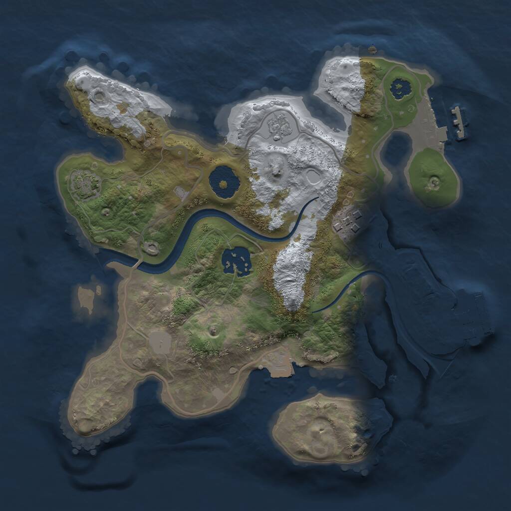 Rust Map: Procedural Map, Size: 2500, Seed: 4167411, 7 Monuments