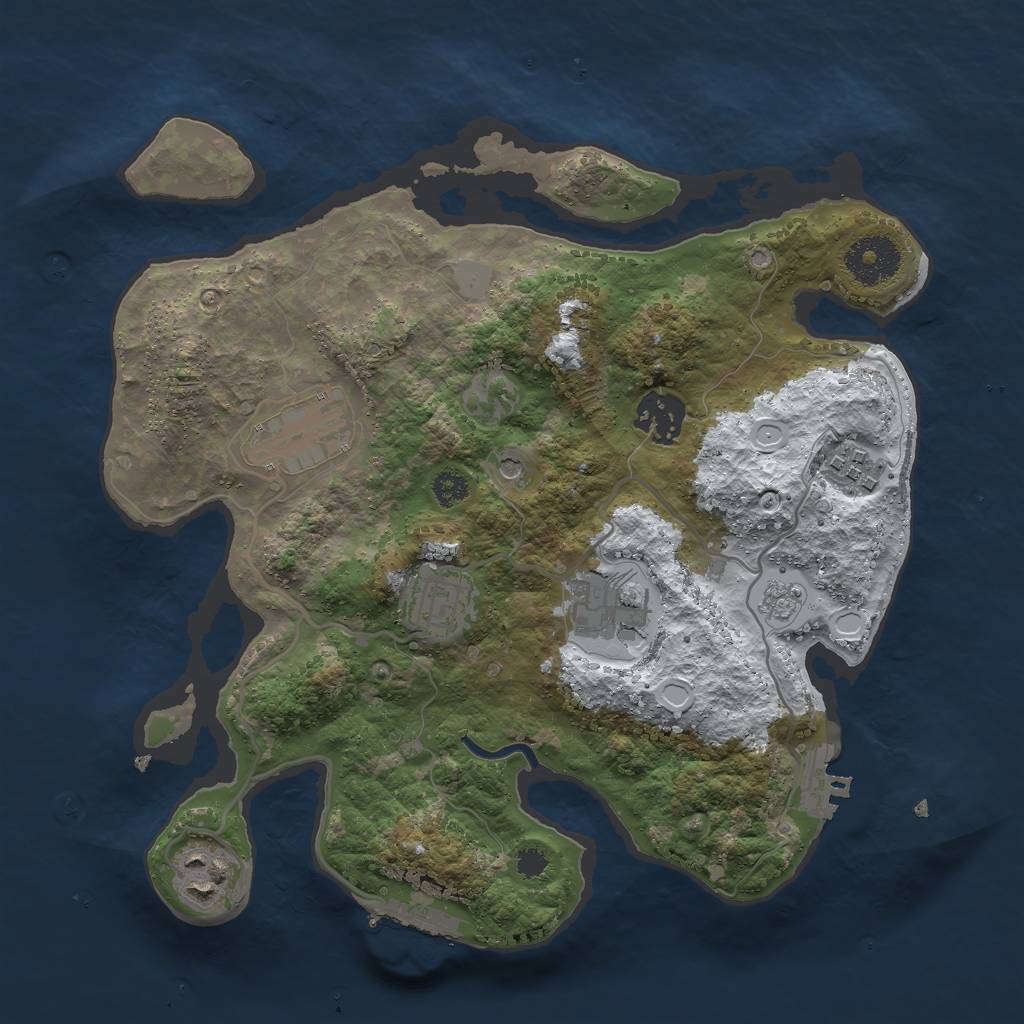 Rust Map: Procedural Map, Size: 3000, Seed: 62613, 15 Monuments