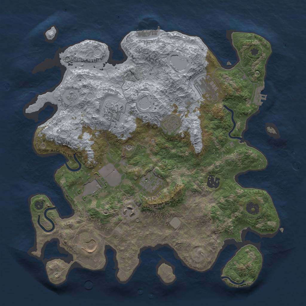 Rust Map: Procedural Map, Size: 3500, Seed: 1423431564, 15 Monuments