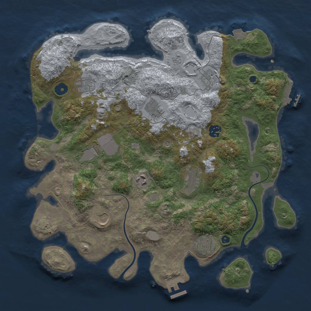 Rust Map: Procedural Map, Size: 3750, Seed: 957535771, 15 Monuments