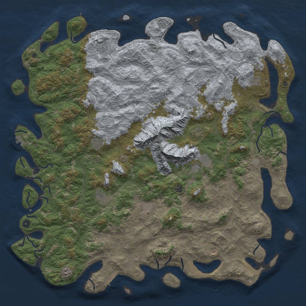 Rust Map: Procedural Map, Size: 6000, Seed: 4711, 20 Monuments