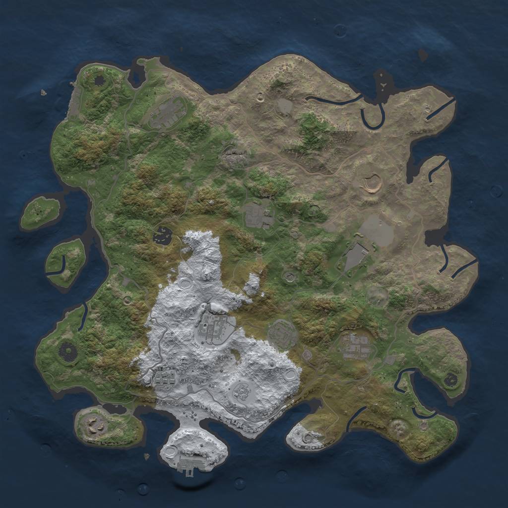 Rust Map: Procedural Map, Size: 4000, Seed: 334317, 19 Monuments