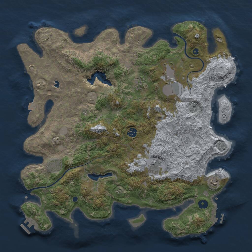 Rust Map: Procedural Map, Size: 4000, Seed: 188615672, 13 Monuments