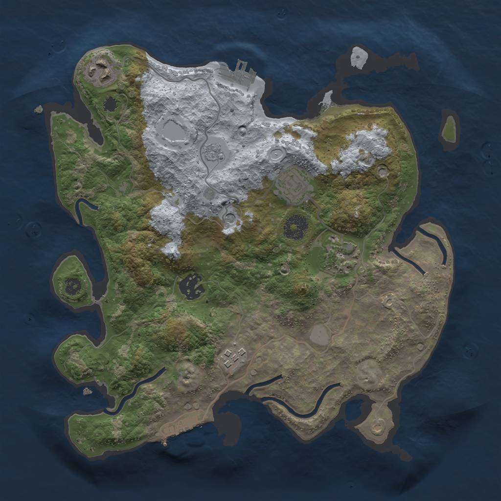 Rust Map: Procedural Map, Size: 3000, Seed: 163307387, 12 Monuments