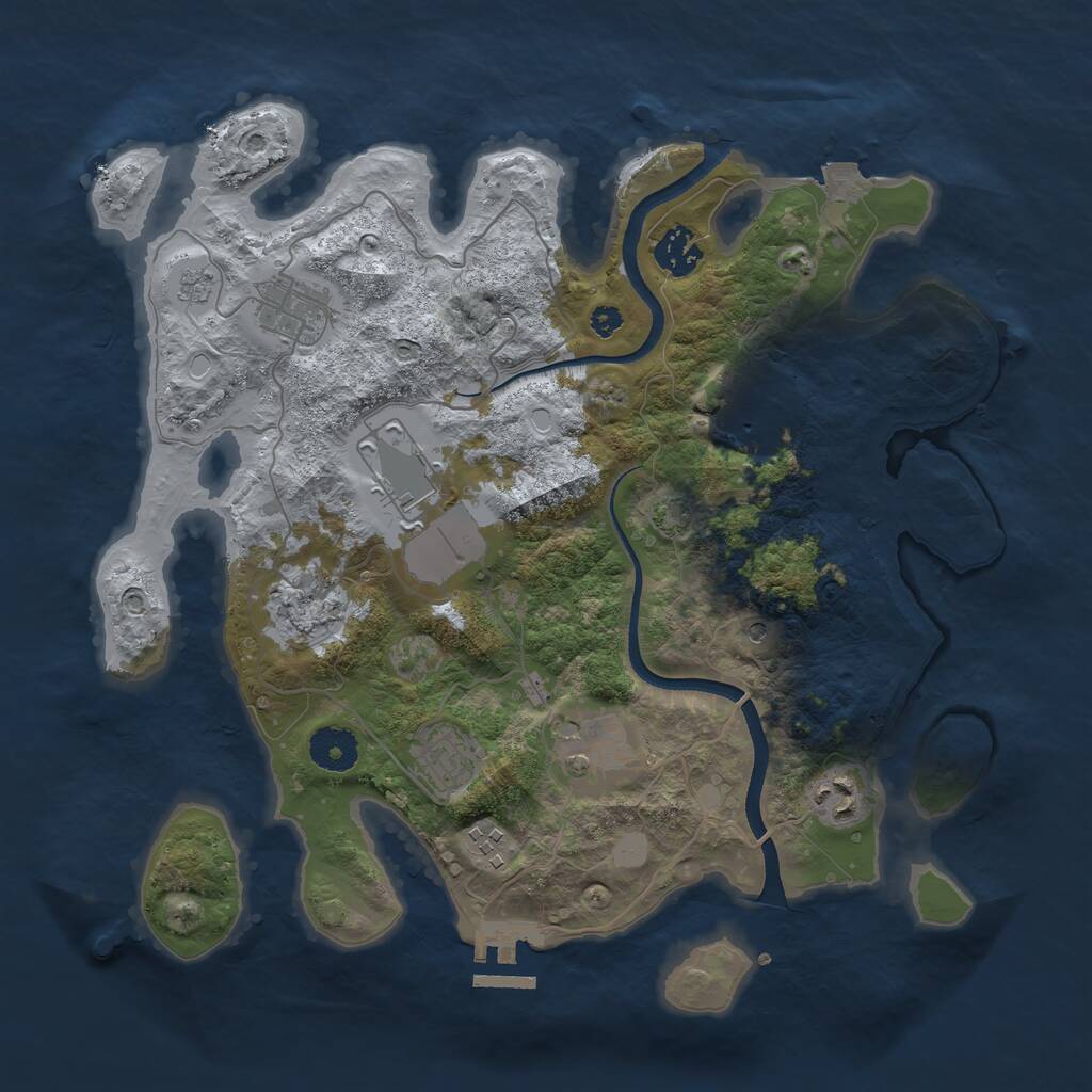 Rust Map: Procedural Map, Size: 3500, Seed: 1806752854, 14 Monuments