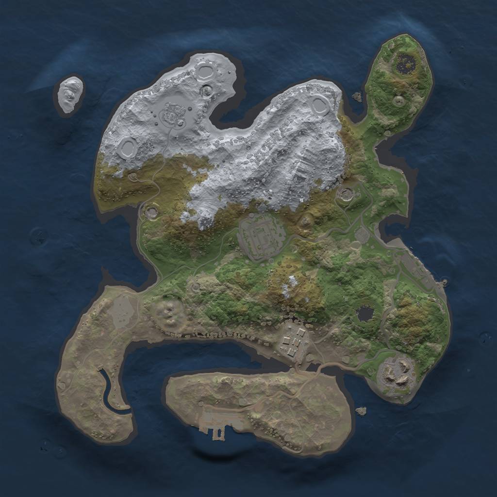 Rust Map: Procedural Map, Size: 2500, Seed: 560507870, 12 Monuments