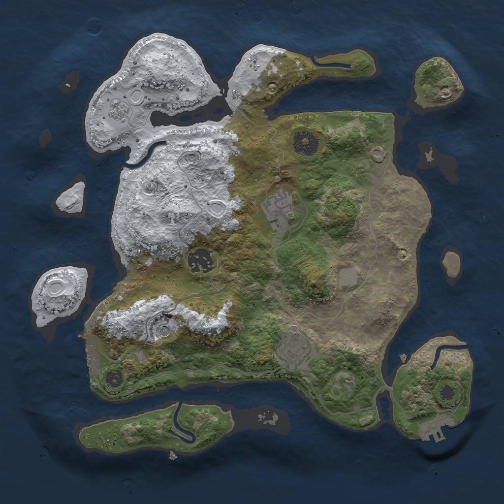 Rust Map: Procedural Map, Size: 3000, Seed: 547285, 12 Monuments