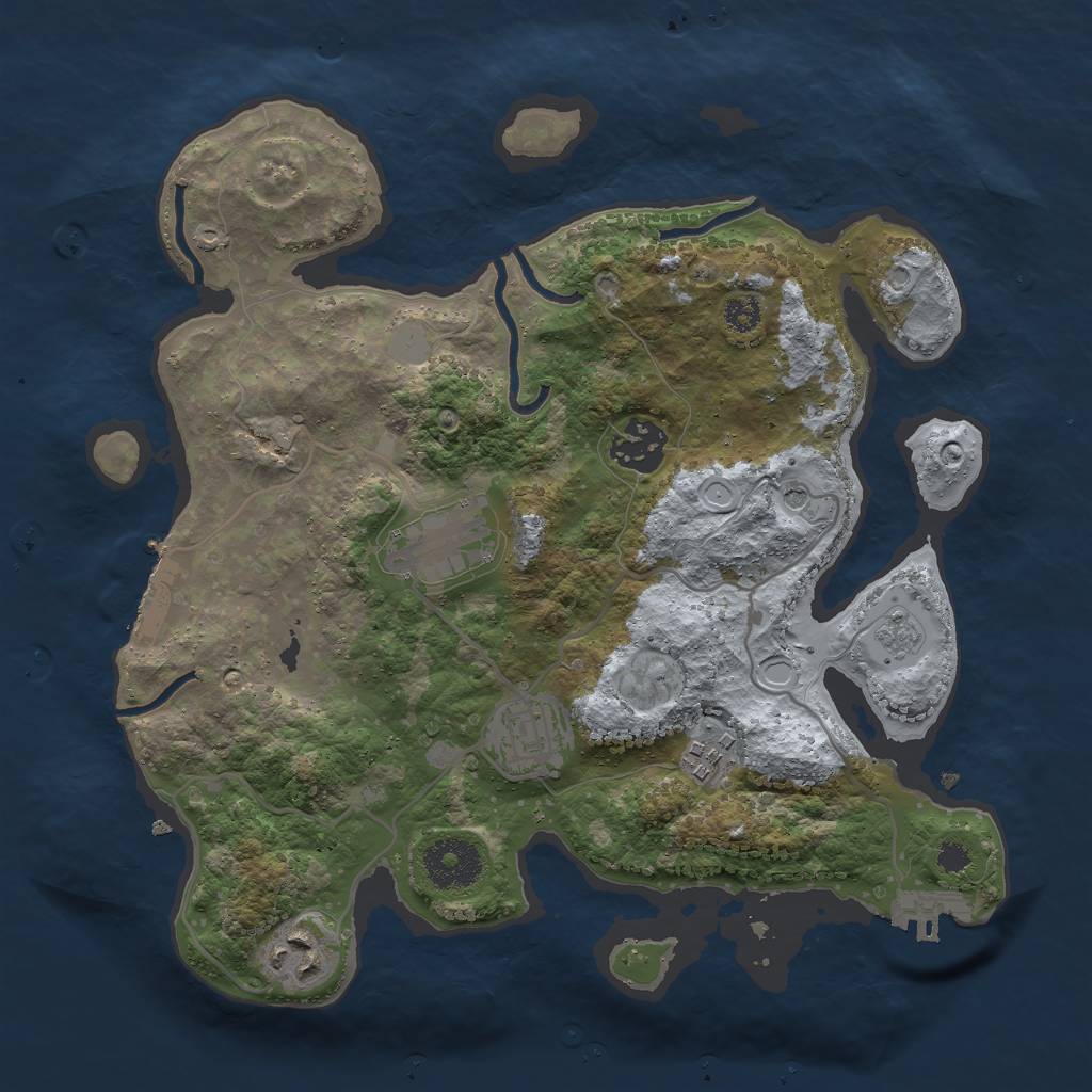 Rust Map: Procedural Map, Size: 3000, Seed: 1811329374, 14 Monuments
