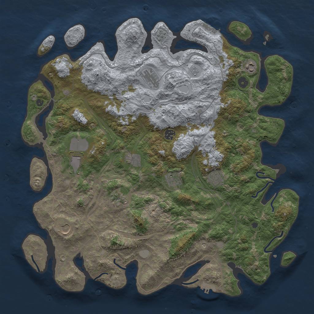 Rust Map: Procedural Map, Size: 4500, Seed: 453060, 19 Monuments