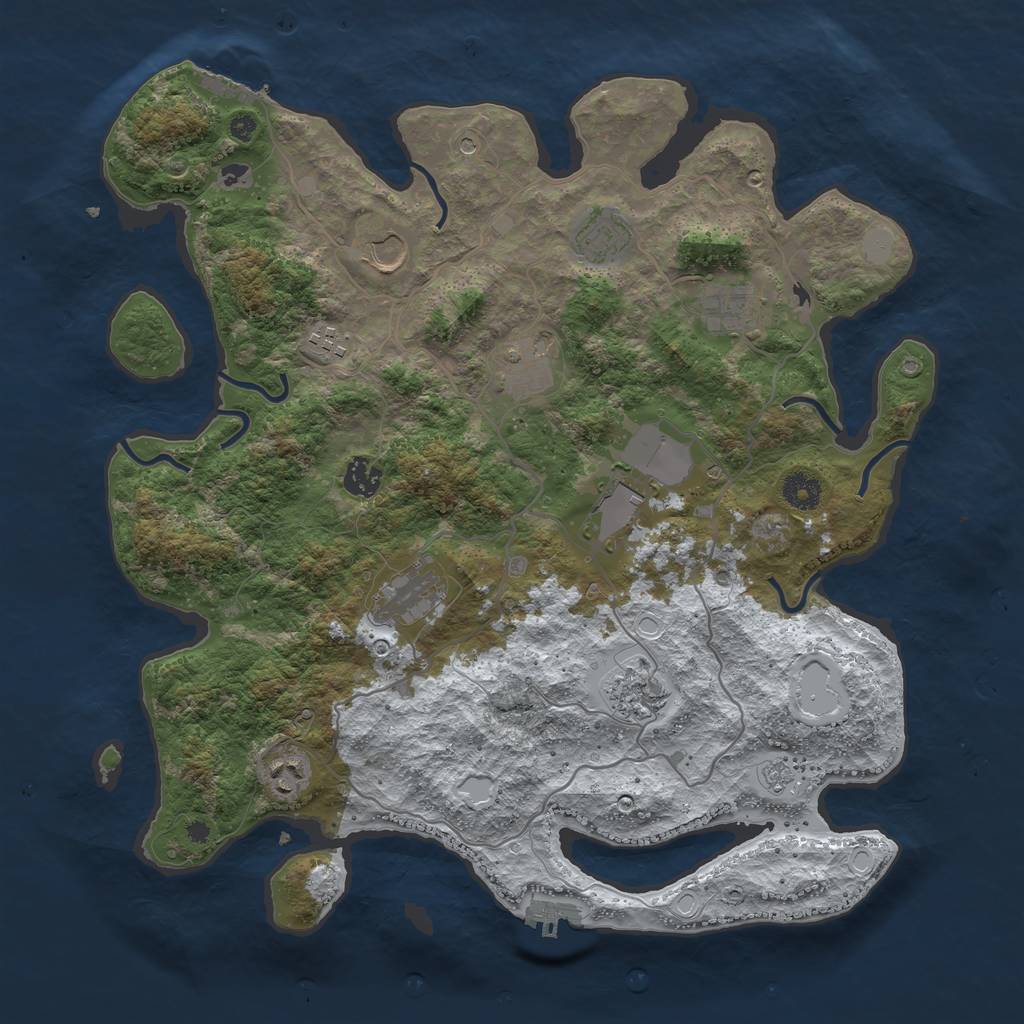 Rust Map: Procedural Map, Size: 4000, Seed: 82000, 19 Monuments
