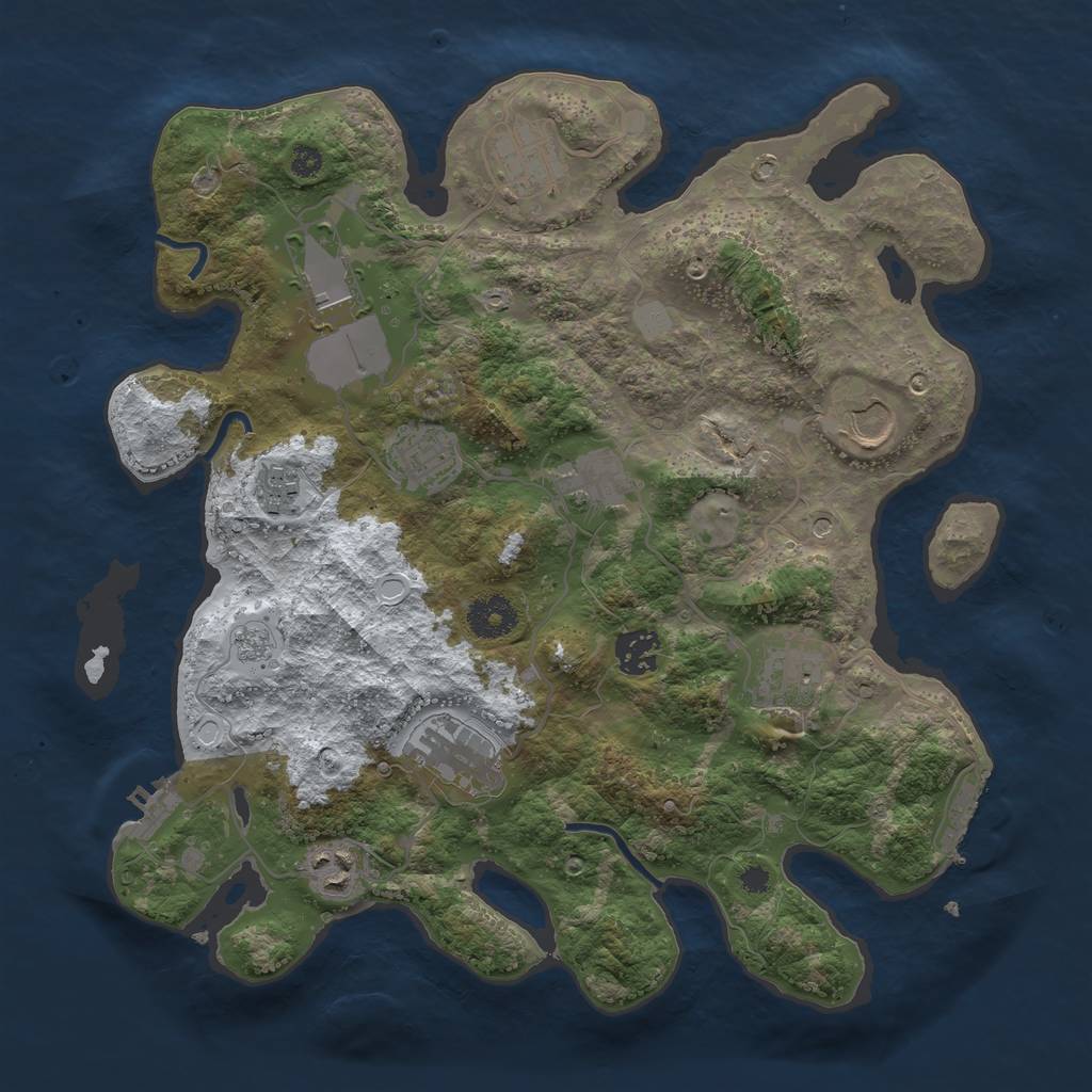 Rust Map: Procedural Map, Size: 3500, Seed: 1794355943, 19 Monuments