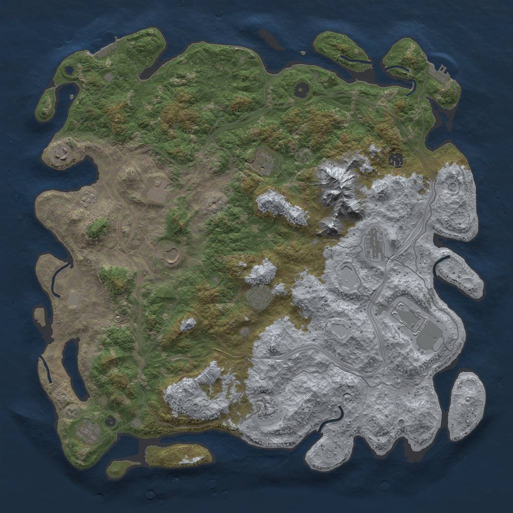 Rust Map: Procedural Map, Size: 5000, Seed: 46831589, 20 Monuments