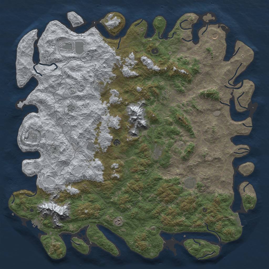Rust Map: Procedural Map, Size: 6000, Seed: 46, 20 Monuments