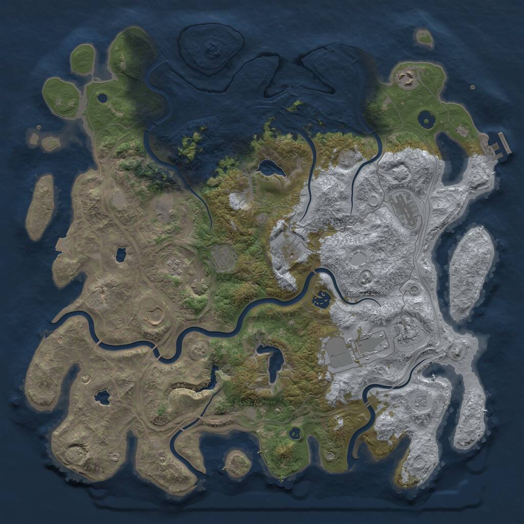 Rust Map: Procedural Map, Size: 4500, Seed: 45847, 15 Monuments