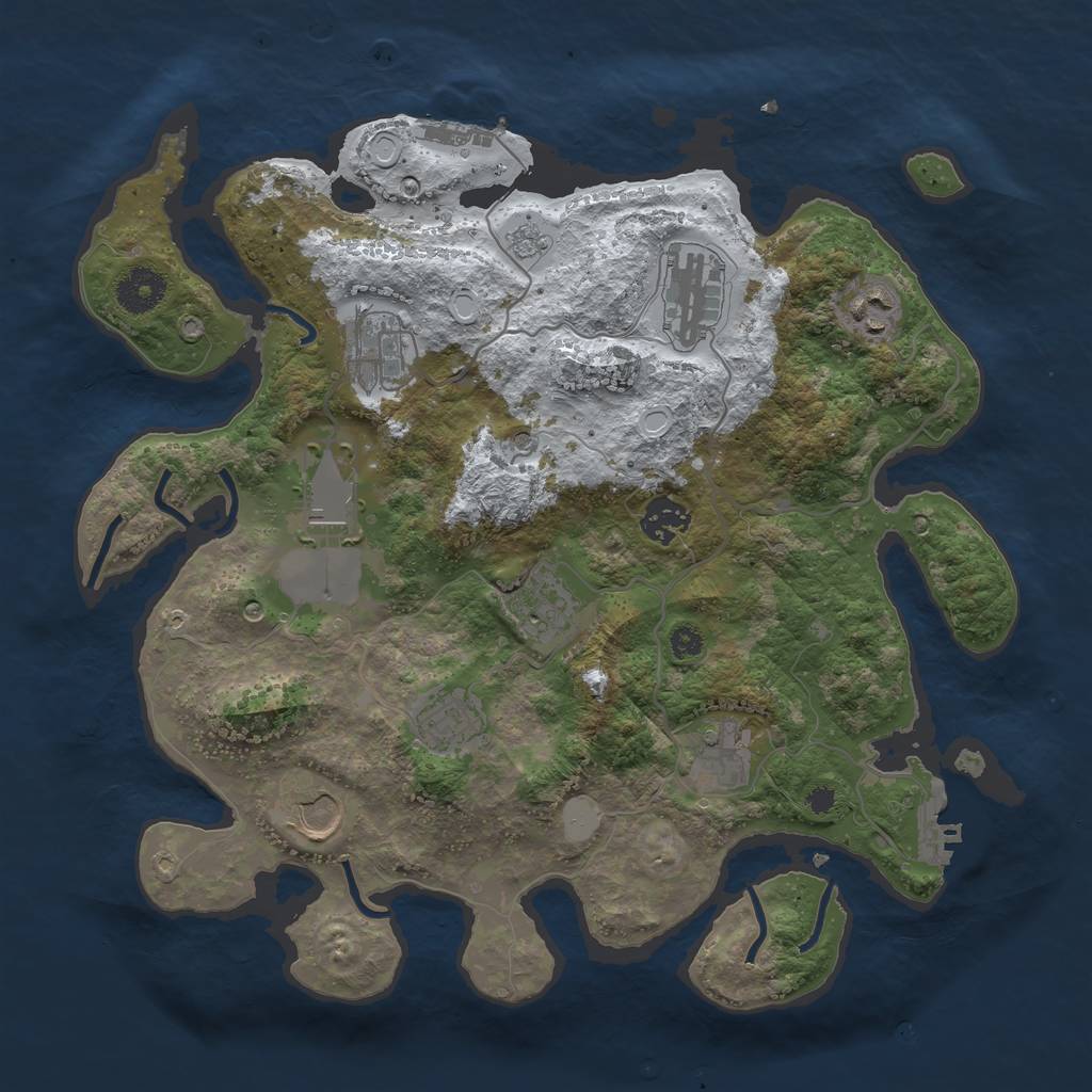Rust Map: Procedural Map, Size: 3500, Seed: 7135482, 18 Monuments