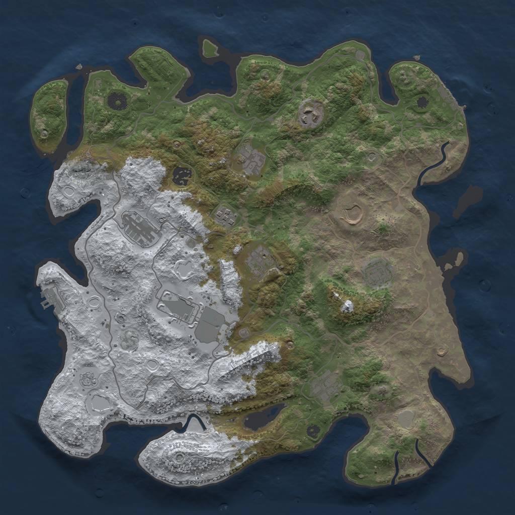 Rust Map: Procedural Map, Size: 4000, Seed: 822634, 19 Monuments