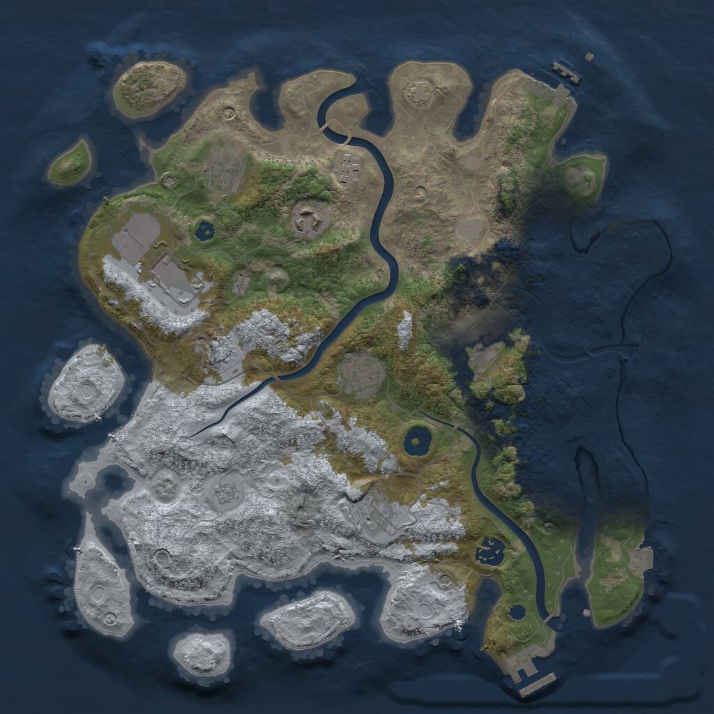 Rust Map: Procedural Map, Size: 3700, Seed: 1718734426, 15 Monuments