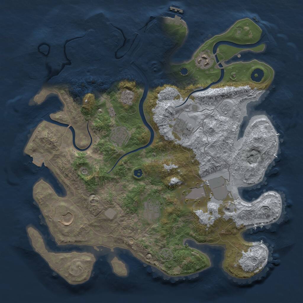 Rust Map: Procedural Map, Size: 3500, Seed: 10732, 13 Monuments