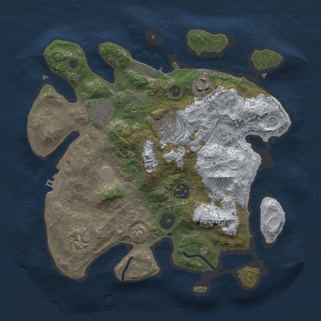 Rust Map: Procedural Map, Size: 3000, Seed: 26263, 14 Monuments