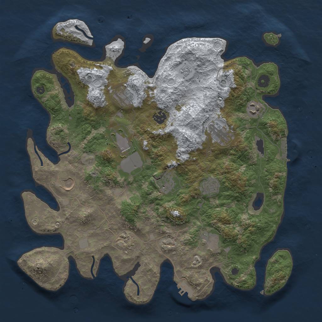 Rust Map: Procedural Map, Size: 3850, Seed: 585969891, 19 Monuments