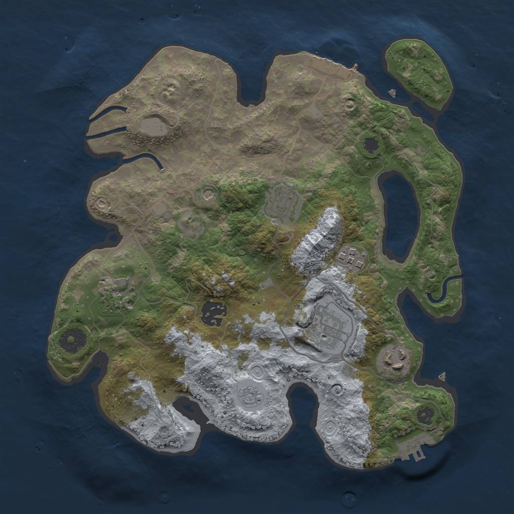 Rust Map: Procedural Map, Size: 3000, Seed: 17867, 13 Monuments