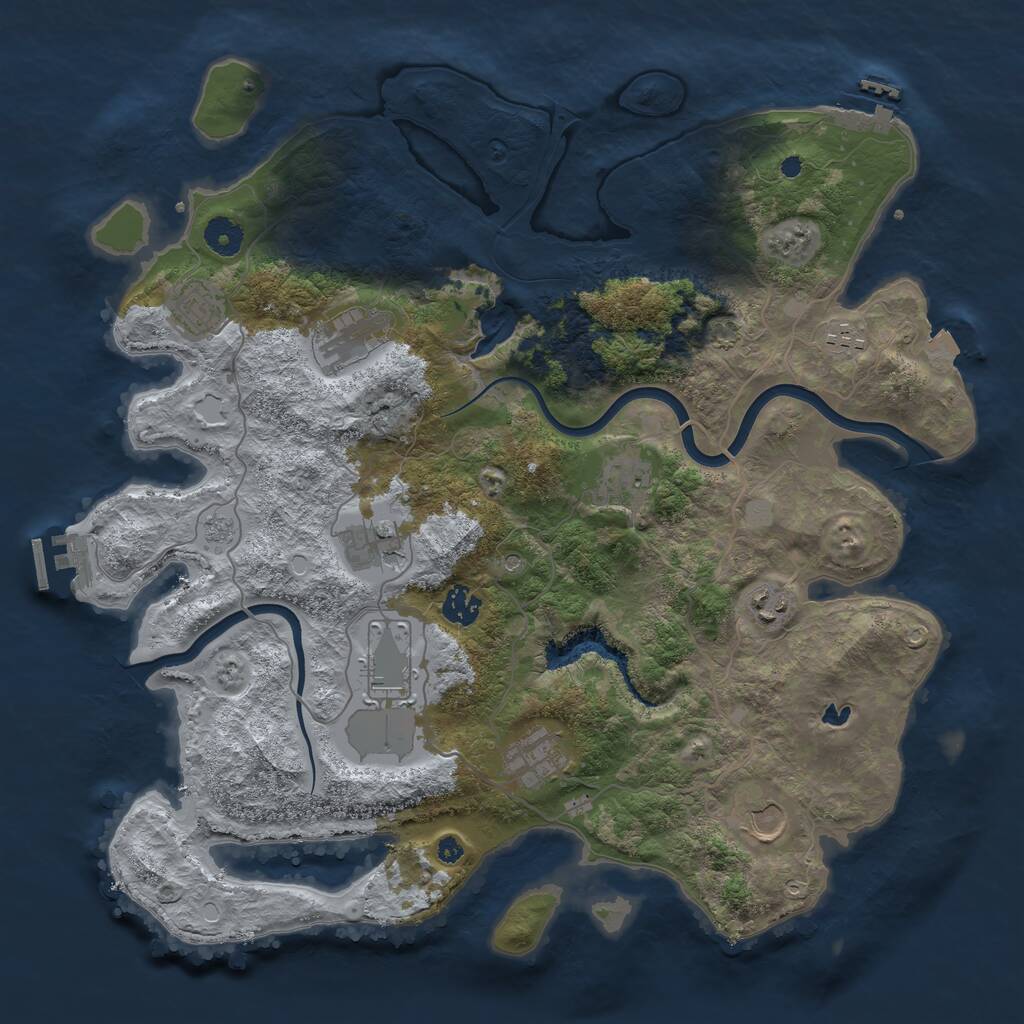 Rust Map: Procedural Map, Size: 4000, Seed: 972439772, 16 Monuments