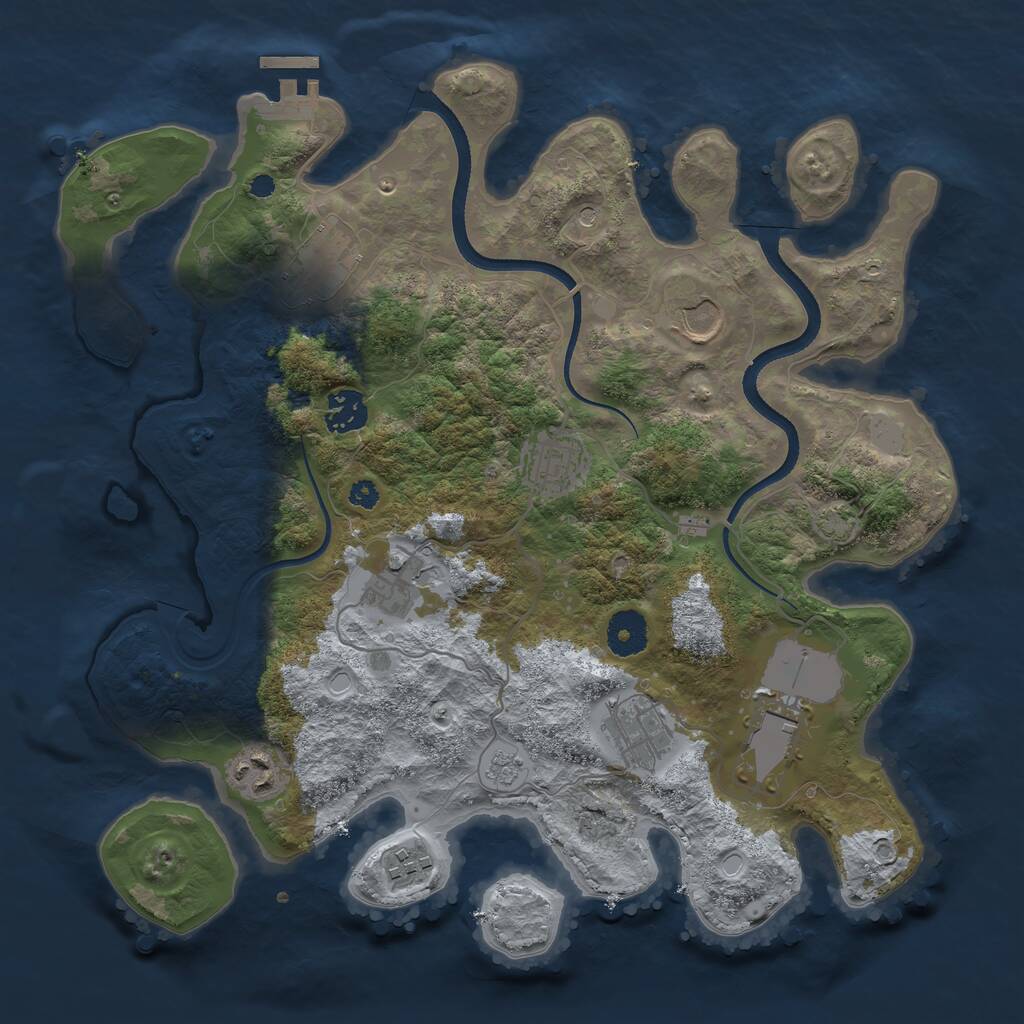 Rust Map: Procedural Map, Size: 3500, Seed: 21577, 14 Monuments