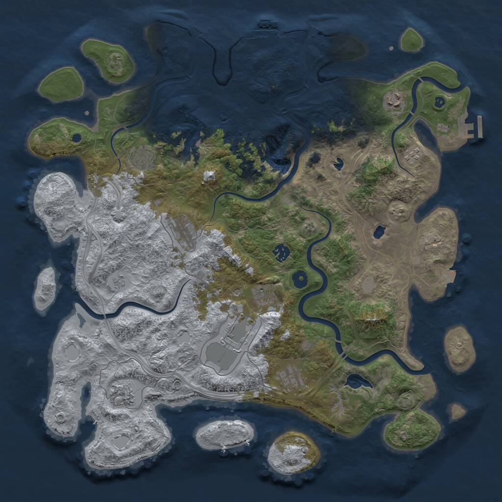 Rust Map: Procedural Map, Size: 4500, Seed: 812374095, 15 Monuments