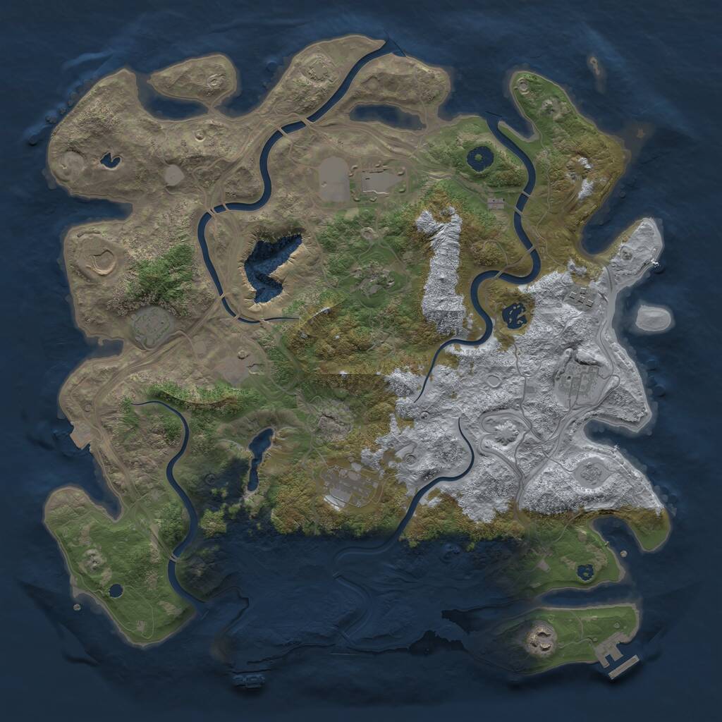 Rust Map: Procedural Map, Size: 4300, Seed: 4, 16 Monuments