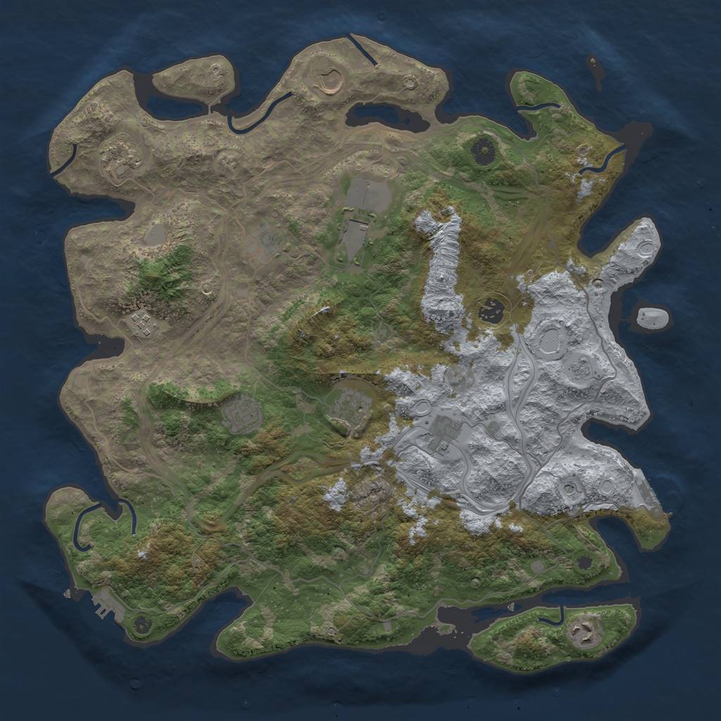 Rust Map: Procedural Map, Size: 4300, Seed: 4, 19 Monuments