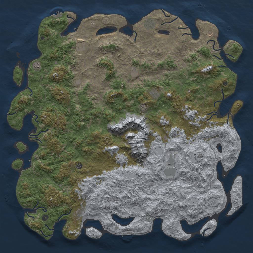 Rust Map: Procedural Map, Size: 6000, Seed: 103886127, 20 Monuments