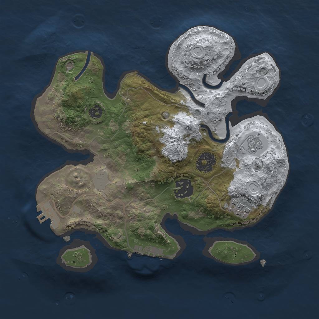 Rust Map: Procedural Map, Size: 2400, Seed: 1234567890, 10 Monuments