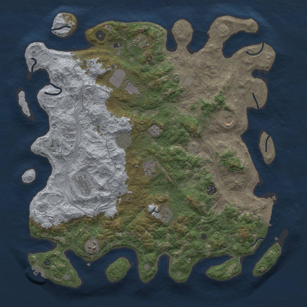 Rust Map: Procedural Map, Size: 4500, Seed: 296247692, 18 Monuments